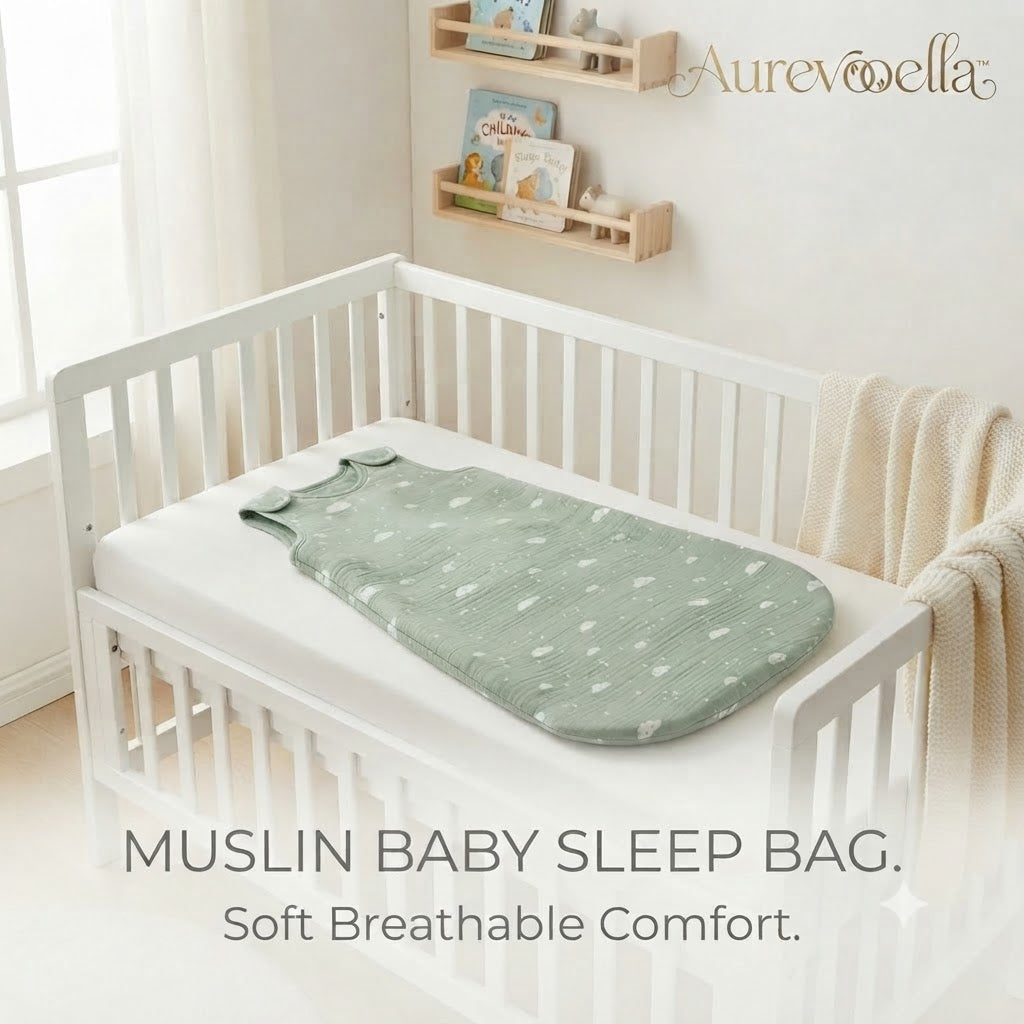 Aurevooella™ Lightweight Muslin Baby Sleep Bag